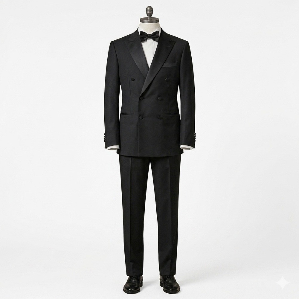 Hugo Boss Tuxedo Suit 40R Loro Piana Wool Black Mens EU 50 Dinner Suit 32x32